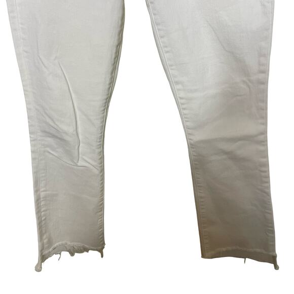 Mother denim The Insider Crop Step Fray in White Wash: Fairest Of Them All sz 26 - Picture 3 of 8